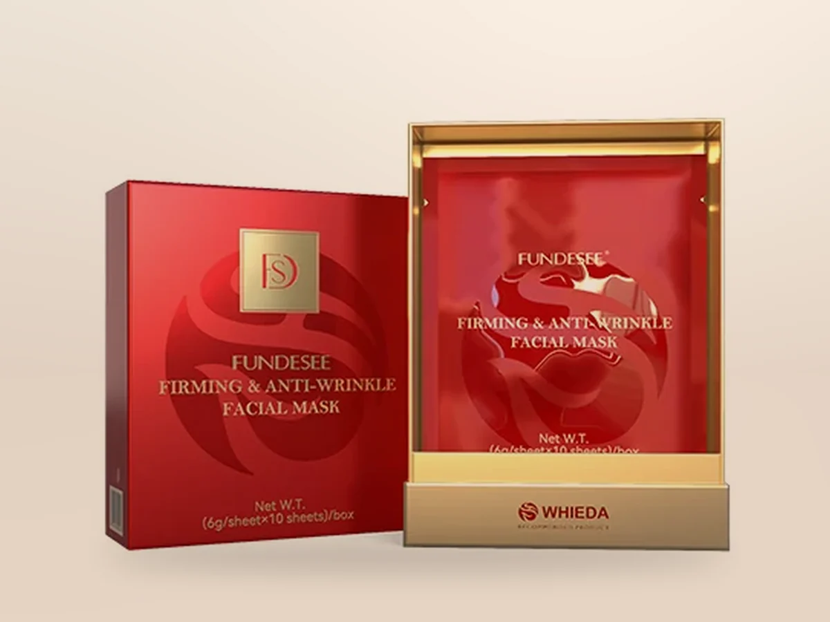 Rejuvenating lifting mask — on a beige background, photo 1