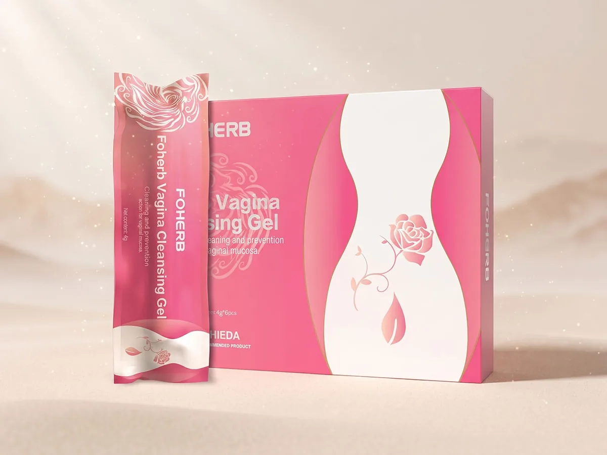 Foherb cleansing gel — on a beige background, photo 1